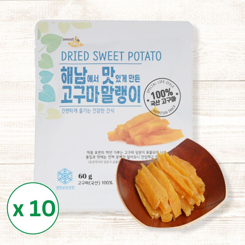 [해남고구마] 해남에서 맛있게 만든 고구마말랭이 60g x 10개 (묶음)_타임딜 타임딜