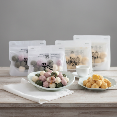 Assorted Ggultteok (Honey Rice Cakes) 350g x 2 + Sweet Pumpkin Rice Cake 300g x 2 _Time Deal (Set)