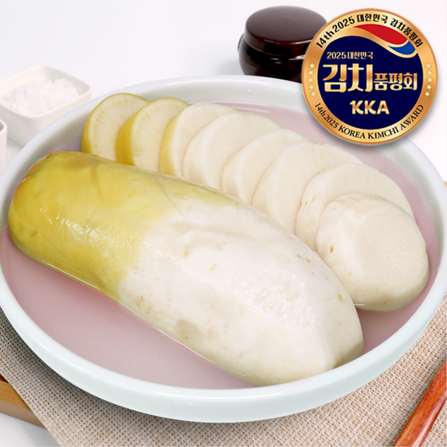 [한국직배송 D] 김치품평회 대상 새벽팜 겨울동치미 3kg + 깻잎김치 1kg