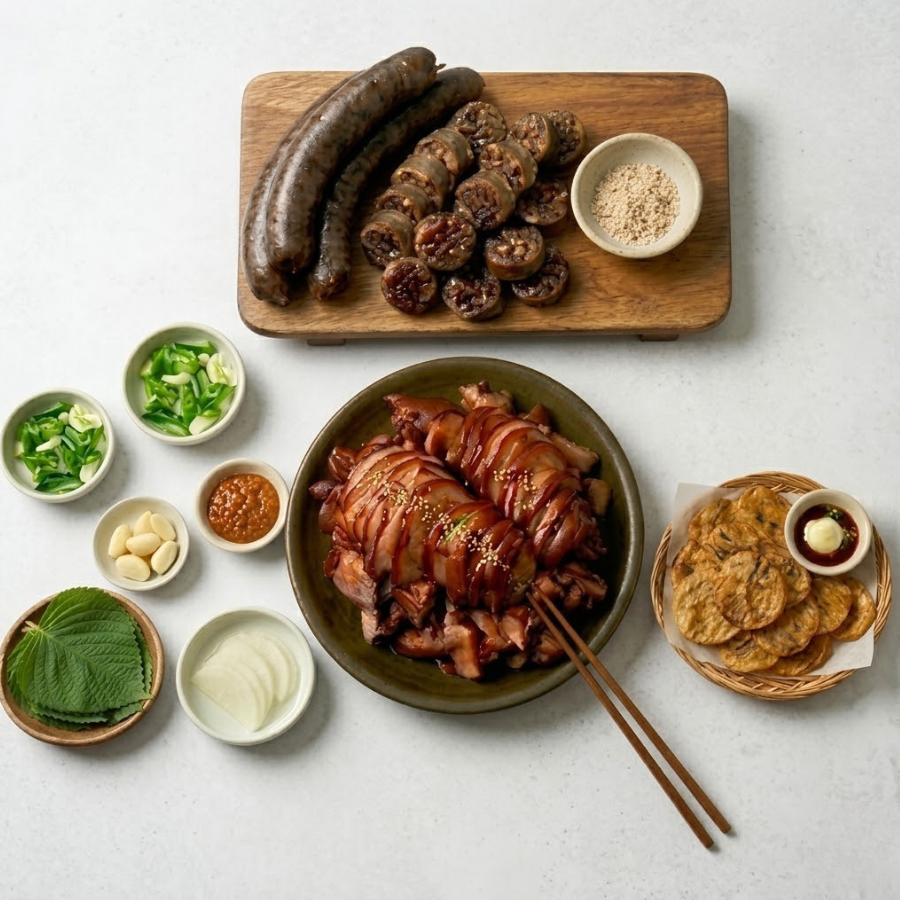 [울타리] 뼈없는 명품족발 (0.8lb - 0.9lb) + 명품 찰순대 1lb + [해살이] 추억의 그맛 동전 쥐포 200g 타임딜 (묶음)