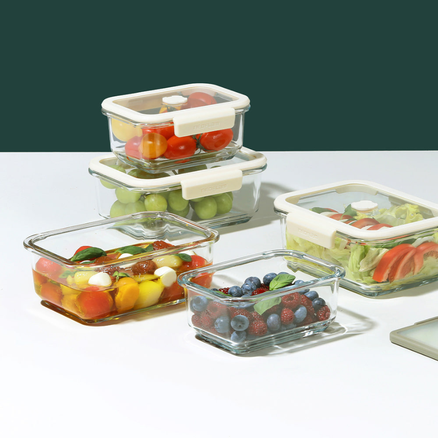 [Neoflam] Vacu Seal Glass Food Storage Set (13pcs + Pump)