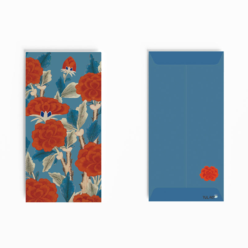 [Yul art] Minhwa Money Envelope 10ct - Blue Peony