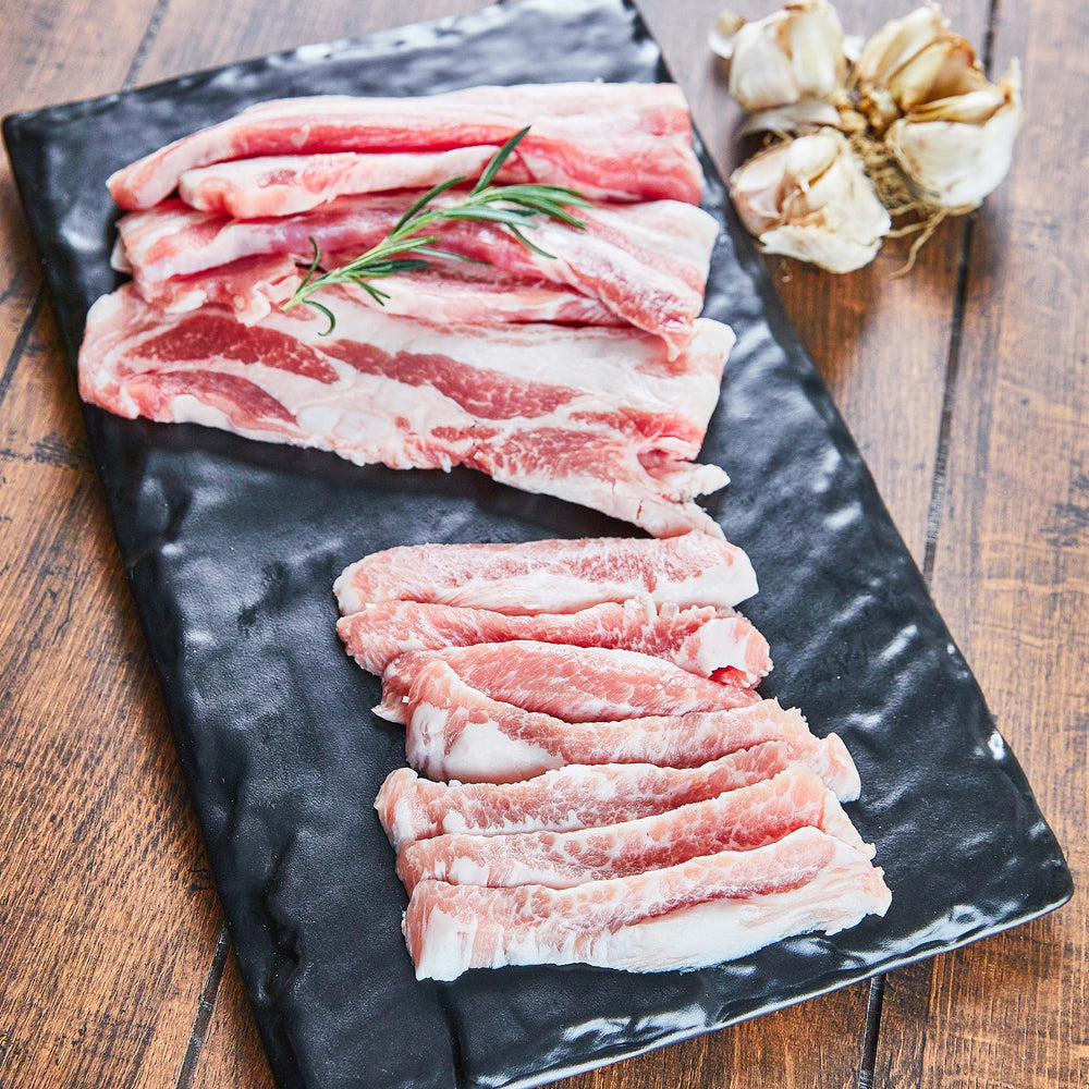 Slice Pork Belly 3LB +Pork Jowl 1LB