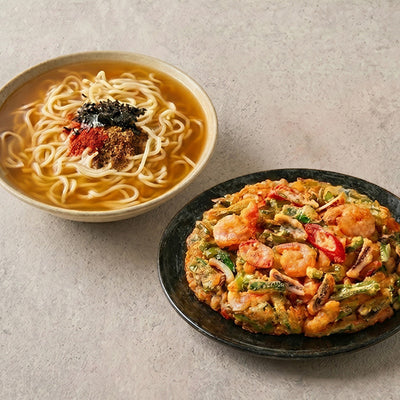 [전주 베테랑] 칼국수 196.5g + [사옹원] 프리미엄 해물파전 180g_타임딜