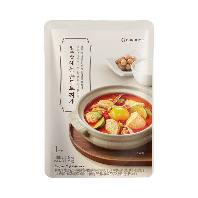 [아워홈] 얼큰한 해물 순두부찌개 400g