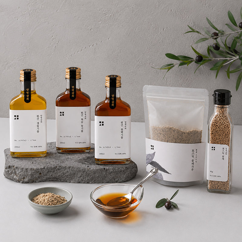 [K Direct Delivery] Yangpyeong Sanghoe Premium Sesame & Perilla Oil & Powder Set _ 5Variety Set