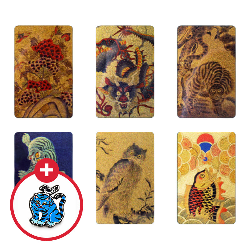[K Direct Delivery] Yulart Minhwa Pure Gold Leaf Card Set (Select Option) + Free Gift: Jakhodo Badge