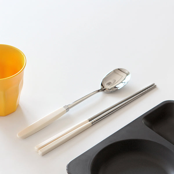 Verbe Spoon & Chopsticks Ink black 5 Set + Ivory 5 Set